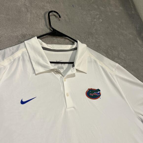 Florida Gators Shirt Mens 3XL White NCAA Football Nike Dri-FIT Polo Polyester - Picture 3 of 8